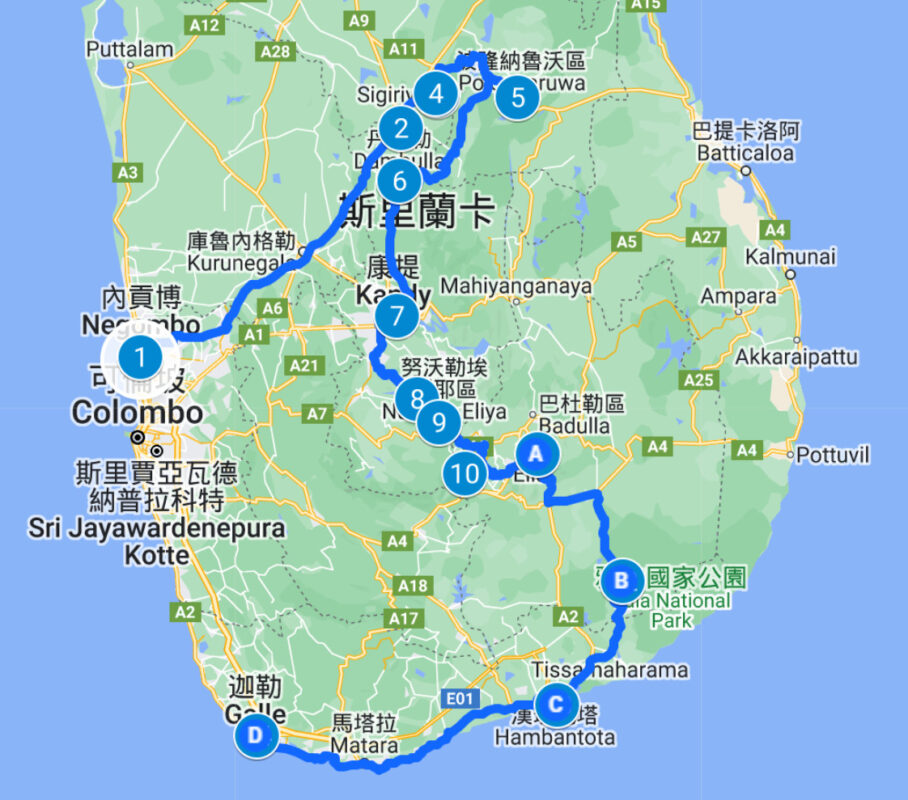 我們開了5天的tuktuk車路線